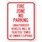 Signmission No Parking Fire Zone Unauthorized Vehicles Will Be Ticketed Towed at Owner Expense, A-1824-23671 A-1824-23671 - alternate 1